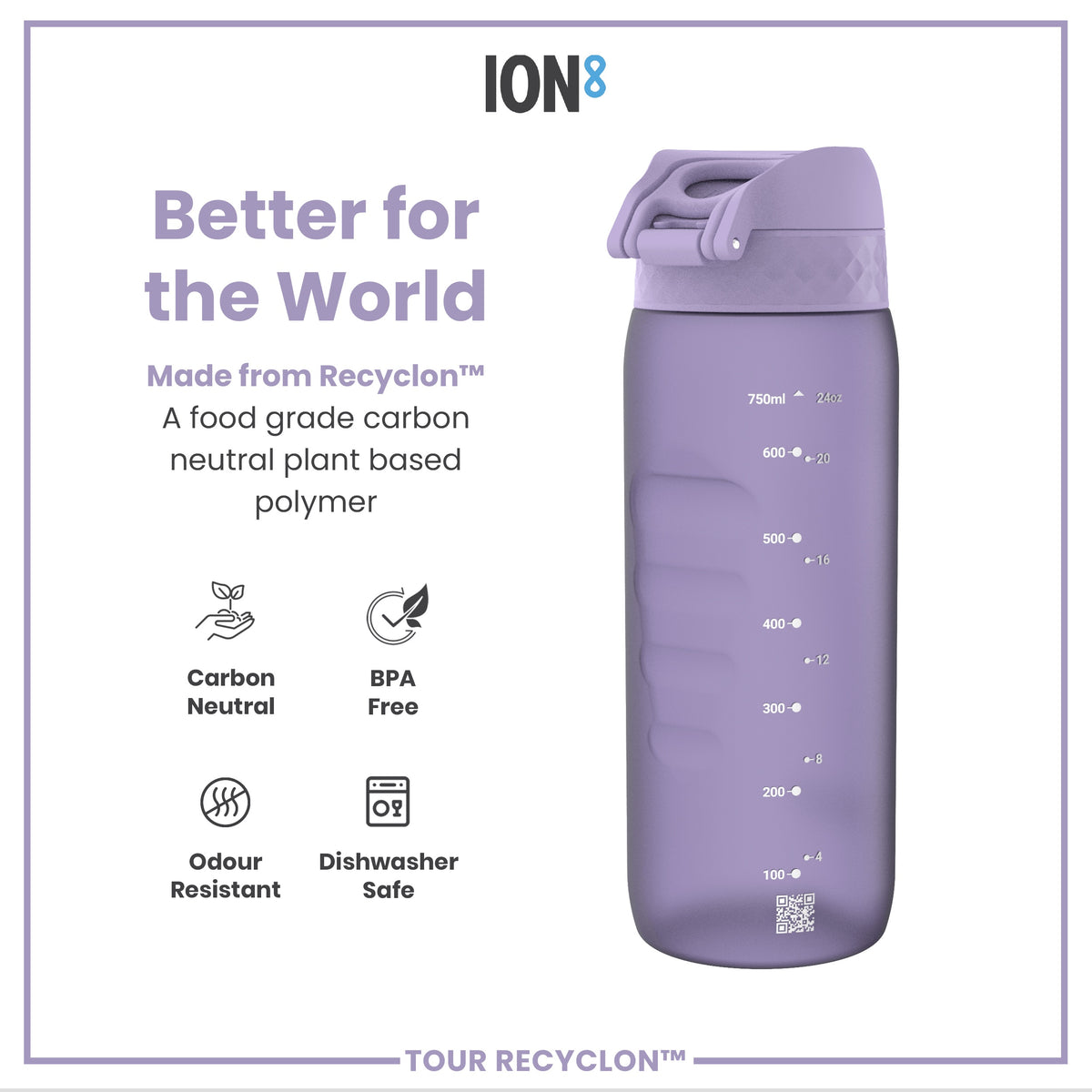 Botella, Recyclon, Morado Claro, 750ml