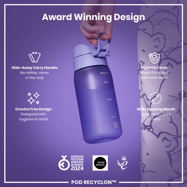 Botella de Agua Antifugas para Niños, Recyclon, Morado Claro, 350ml (12oz)