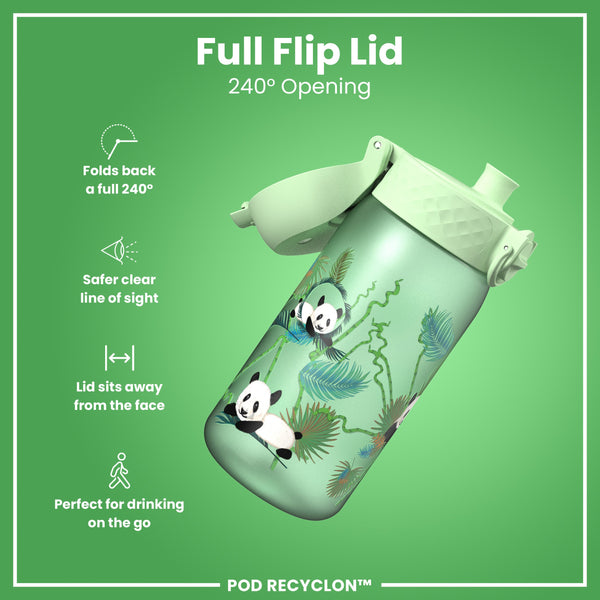Botella antifugas para niños, Recyclon, Pandas, 350ml (12oz)