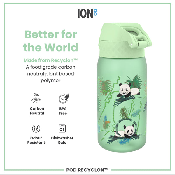 Botella antifugas para niños, Recyclon, Pandas, 350ml (12oz)