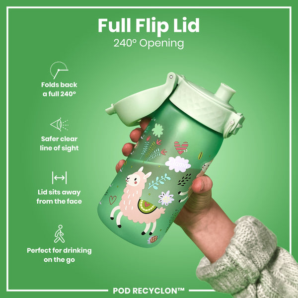 Botella de agua antifugas para niños, Recyclon, Llamas, 350ml (12oz)