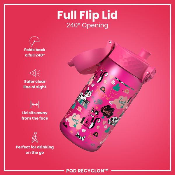 Botella de agua antifugas para niños, Recyclon, Gatitos, 350ml (12oz)