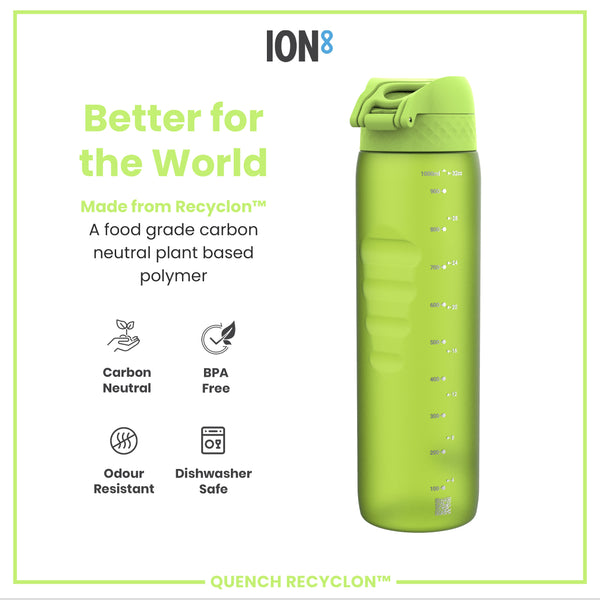 Botella de agua antifugas de 1 litro, Recyclon, Verde, 1L