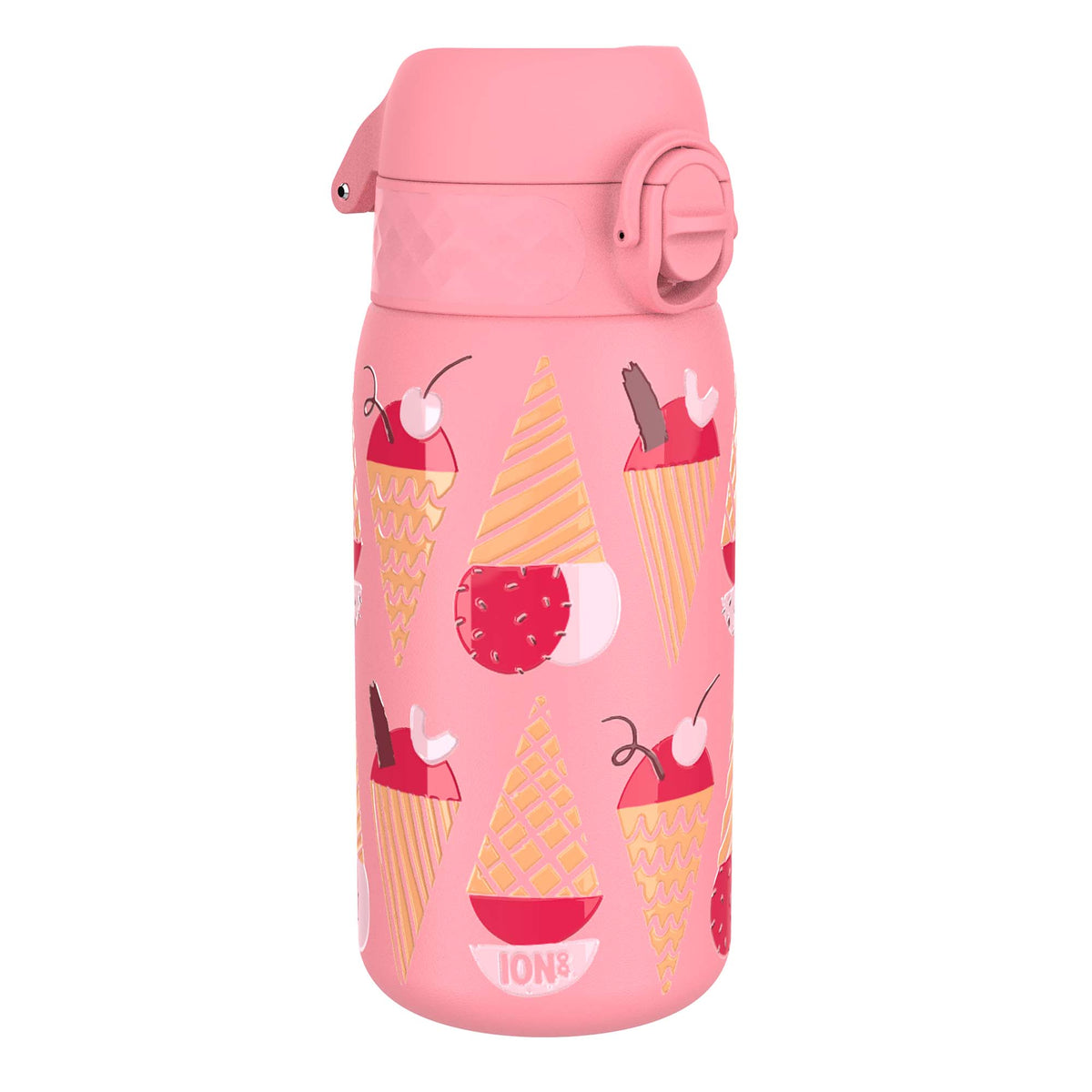 Botella de agua infantil antifugas, acero inoxidable, diseño de helados, 400 ml