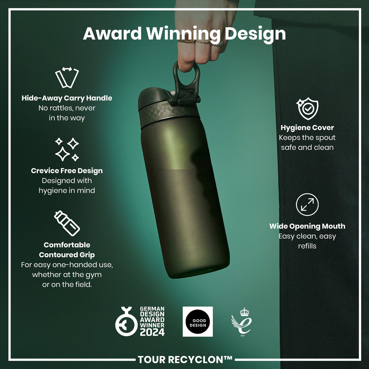 Bottle, Recyclon, Dark Green, 750ml