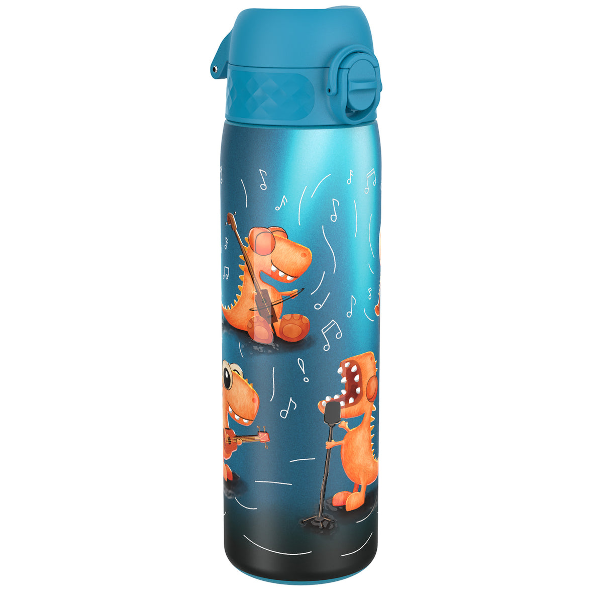 Botella de agua estrecha, antifugas, de acero inoxidable, con banda de dinosaurios, 600 ml (20 oz)