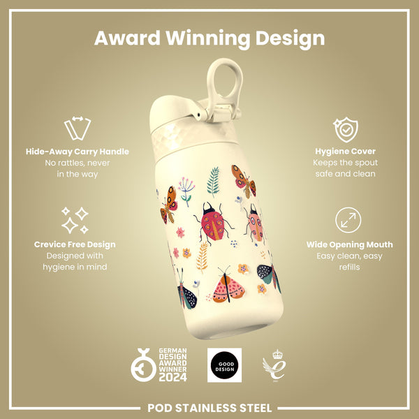 Leak Proof Kids Water Bottle, Stainless Steel, Bugs Life, 400ml (13oz)