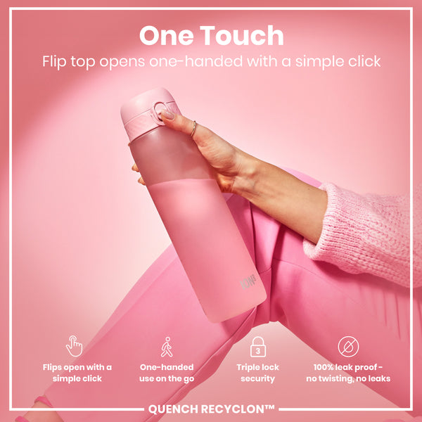 Botella de agua antifugas de 1 litro, Recyclon, cuarzo rosa, 1L