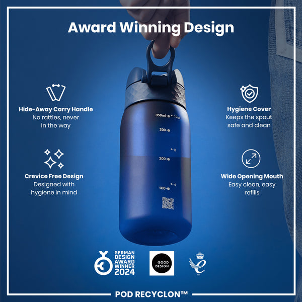 Botella infantil antifugas, Recyclon, azul marino, 350ml