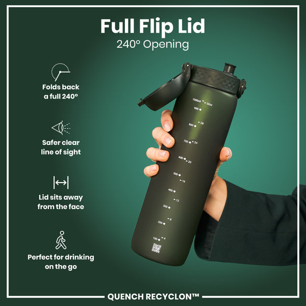 Botella de agua antifugas de 1 litro, Recyclon, verde oscuro, 1L