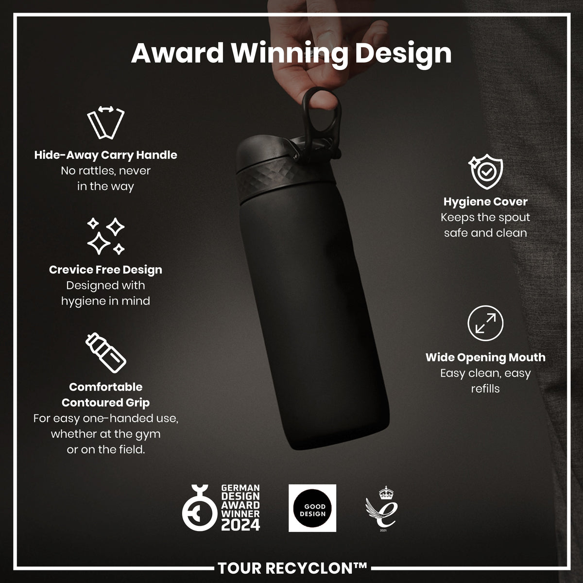 Bottle, Recyclon, Black, 750ml