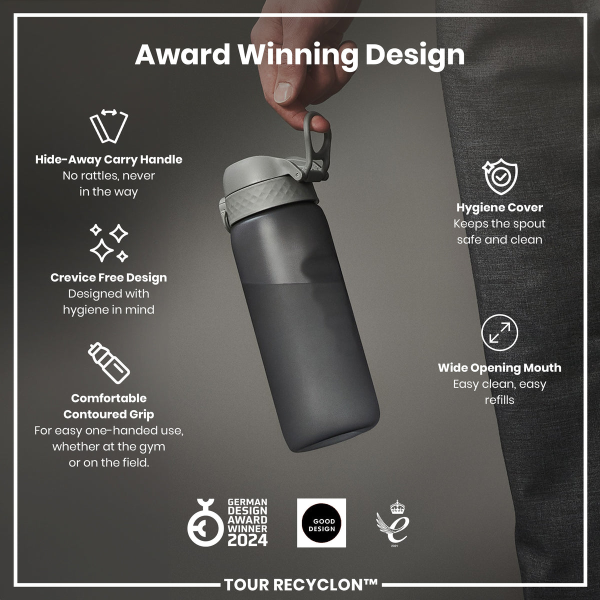 Bottle, Recyclon, Grey, 750ml