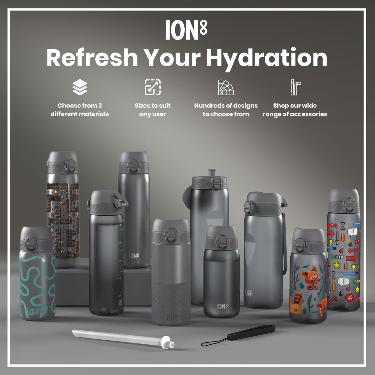Bottle, Recyclon, Grey, 750ml