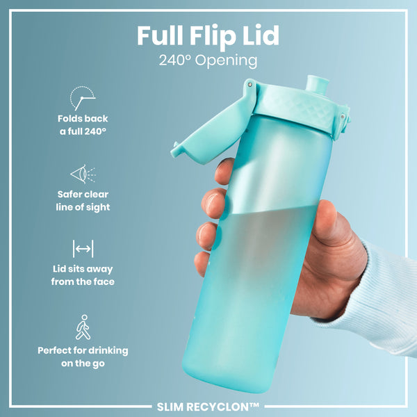 Botella de agua estrecha, antifugas, Recyclon, azul sónico, 500ml (18oz)