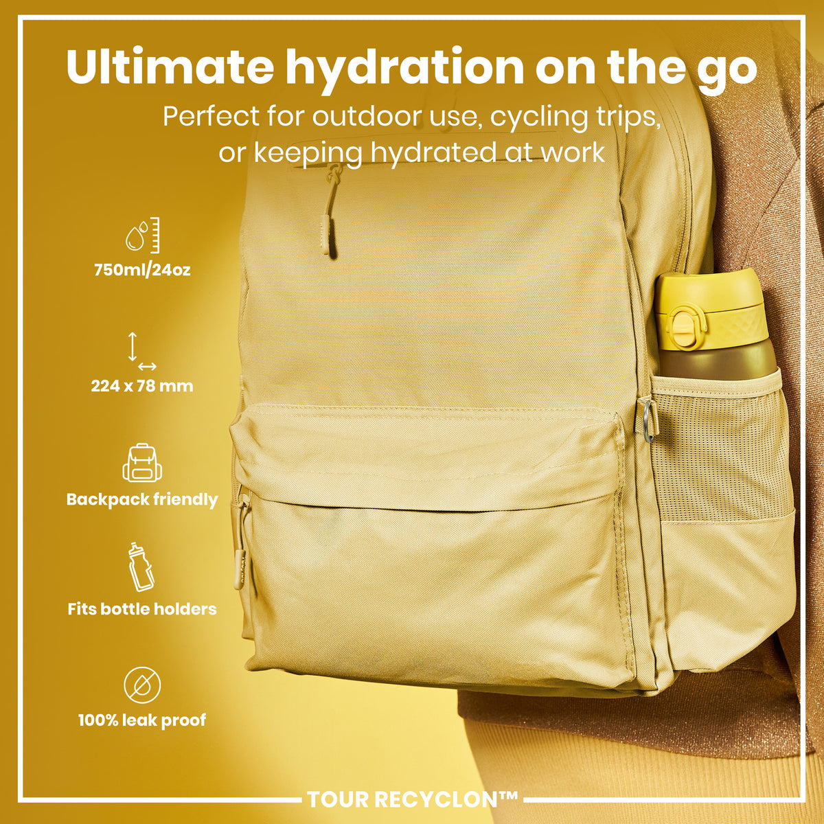 Bottle, Recyclon, Yellow, 750ml