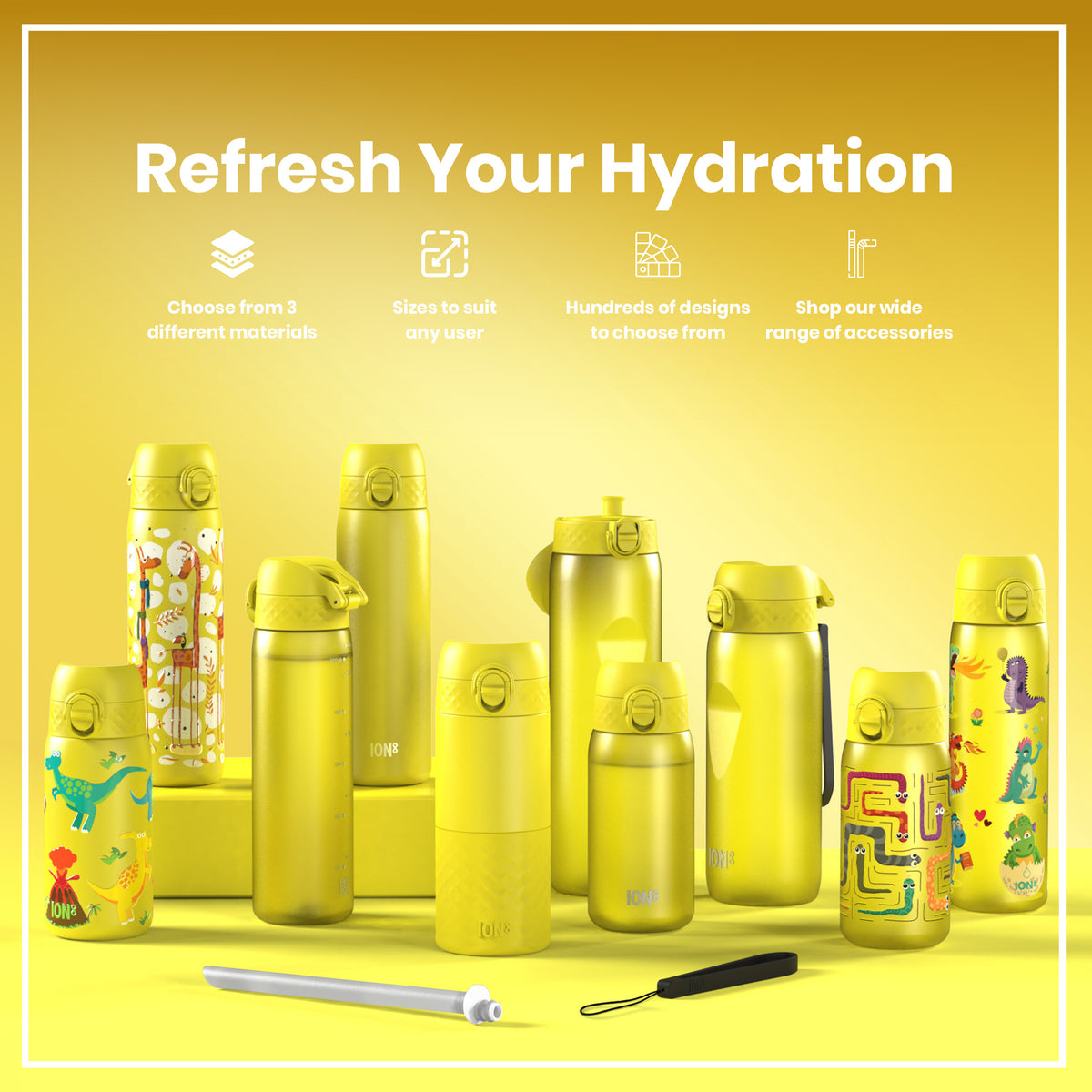 Bottle, Recyclon, Yellow, 750ml