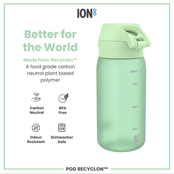 Botella de agua antifugas para niños, Recyclon, Verde Surf, 350ml (12oz)