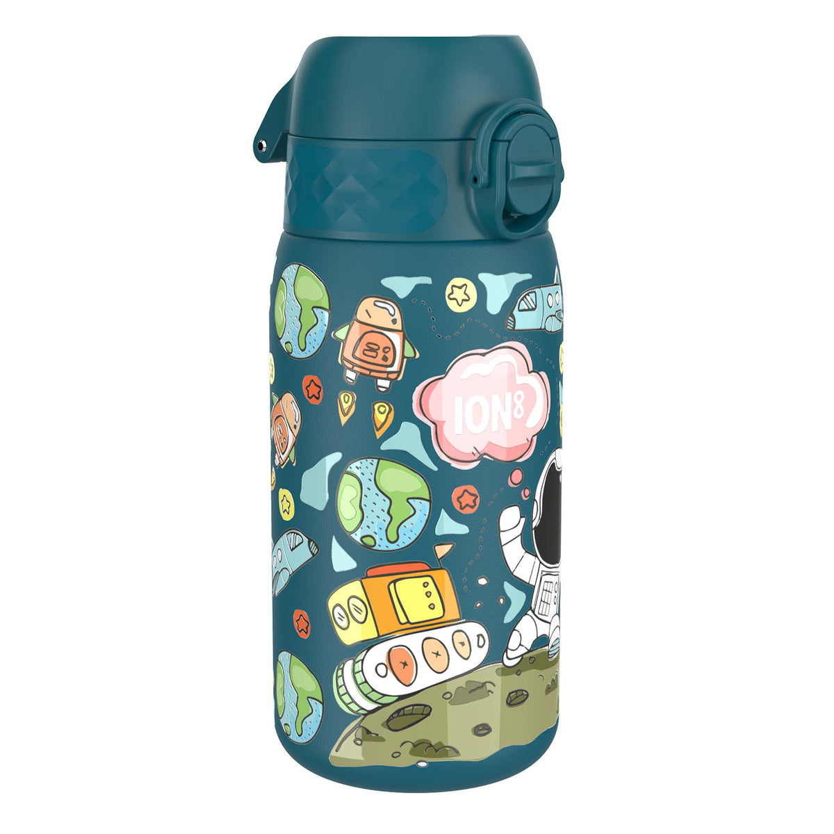 Botella de Agua Antifugas para Niños, Acero Inoxidable, Espacio, 400ml (13oz)