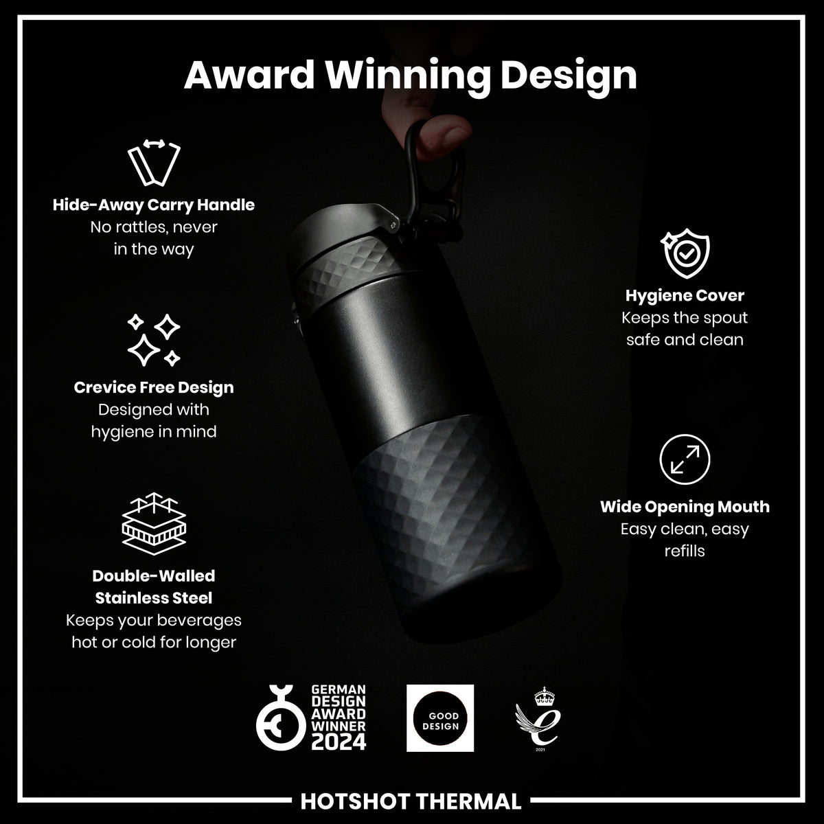 Insulated Steel, Travel Mug, Black, 360ml