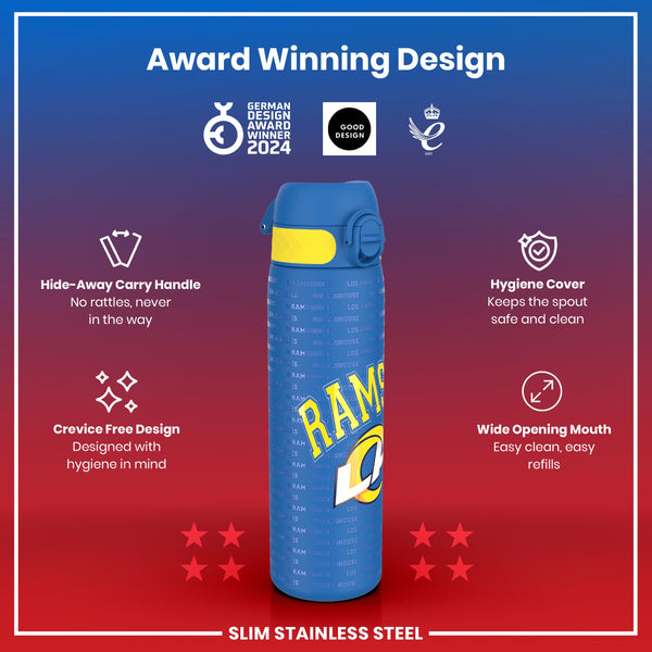 Botella de agua NFL antifugas, acero inoxidable, Los Angeles Rams, 600 ml (20 oz)