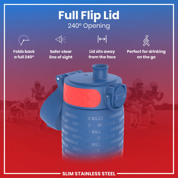 Botella de Agua NFL Antifugas, Acero Inoxidable, Buffalo Bills, 600ml (20oz)