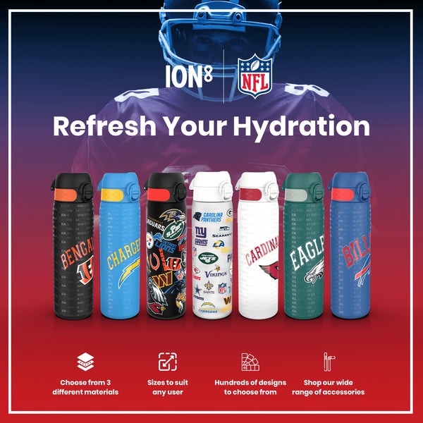 Leak Proof NFL Water Bottle, Stainless Steel, Washington Commanders, 600ml (20oz)