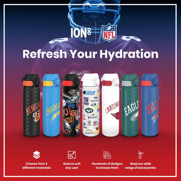 Botella de agua NFL antifugas, acero inoxidable, Houston Texans, 600 ml (20 oz)