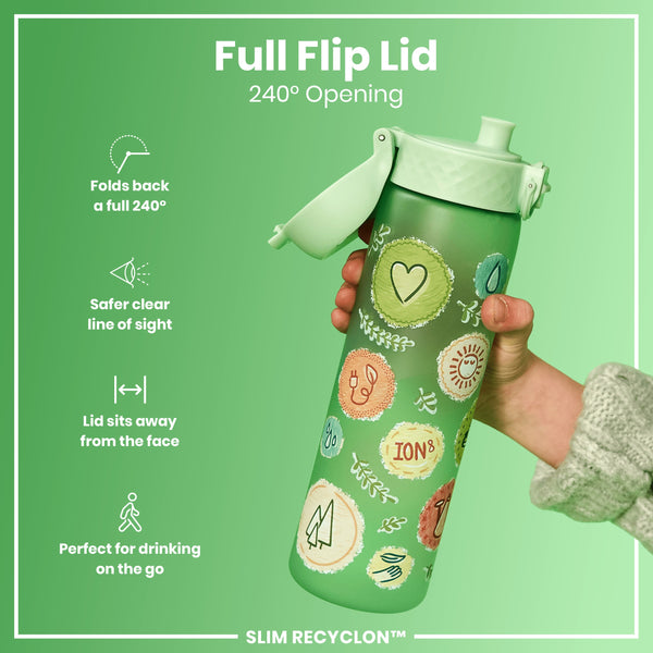 Botella de agua estrecha antifugas, Recyclon, ecológica, 500ml (18oz)