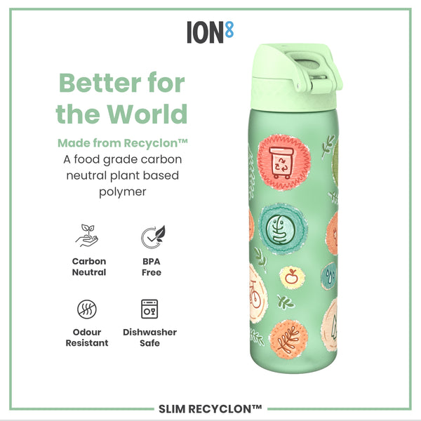 Botella de agua estrecha antifugas, Recyclon, ecológica, 500ml (18oz)