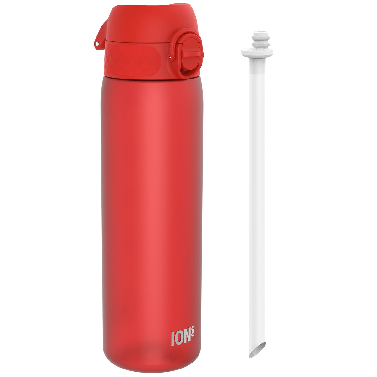 Botella de agua mediana antifugas con pajita, Recyclon, roja, 500ml (18oz)