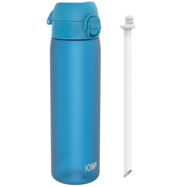 Leak Proof Medium Water Bottle with Straw, Recyclon, Blue, 500ml (18oz)