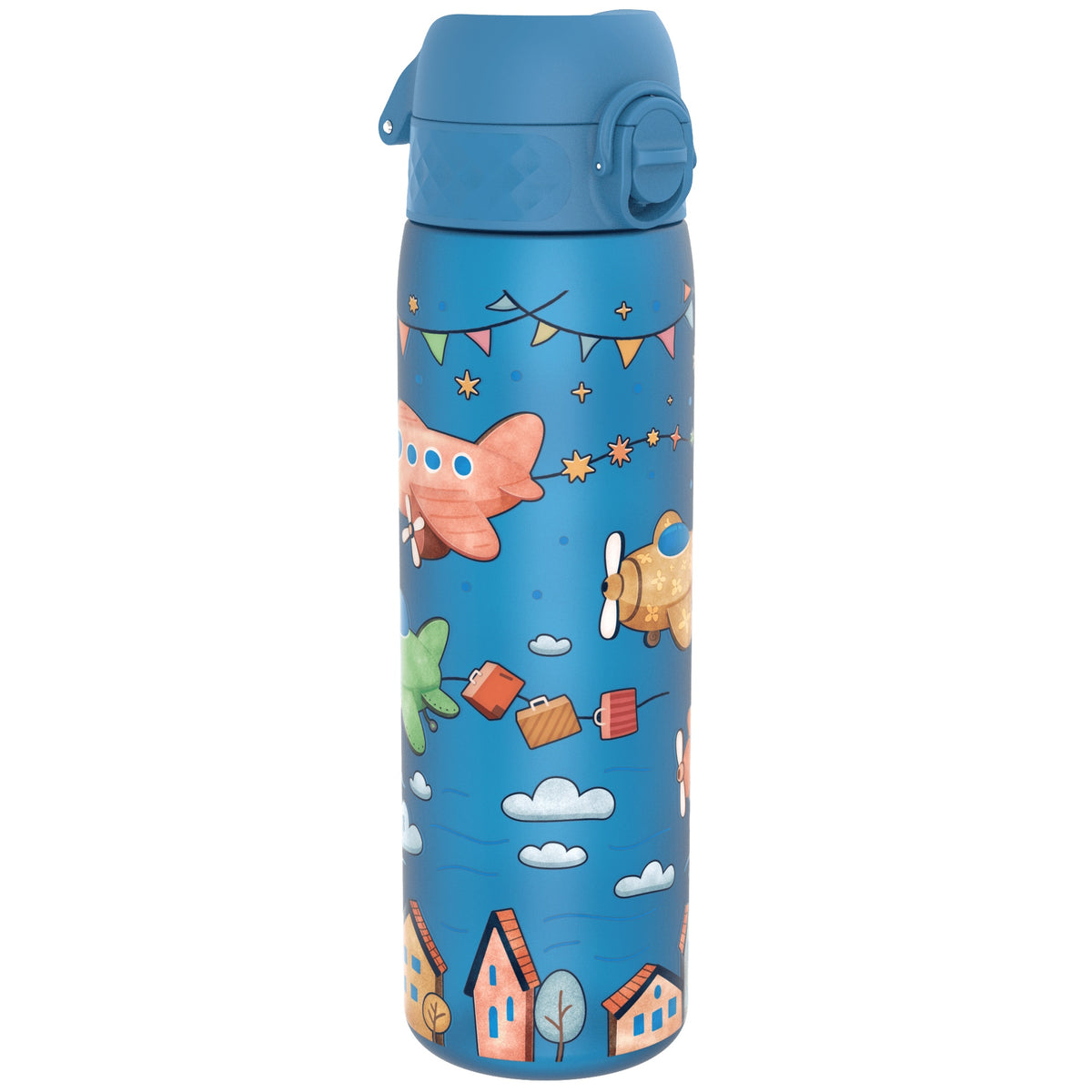 Botella de Agua Estrecha antifugas, Recyclon, Aviones, 500ml (18oz)
