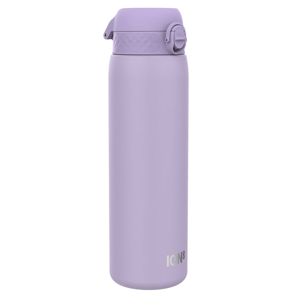 Botella de agua antifugas, 1 litro, acero inoxidable, morado claro, 1L