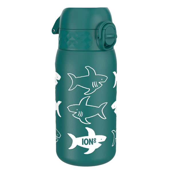 Botella de agua térmica de acero antifugas, aislada, tiburones, 320 ml (11 oz)