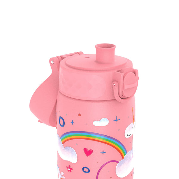 Botella de agua estrecha antifugas, acero inoxidable, unicornio arcoíris, 600 ml (20 oz)