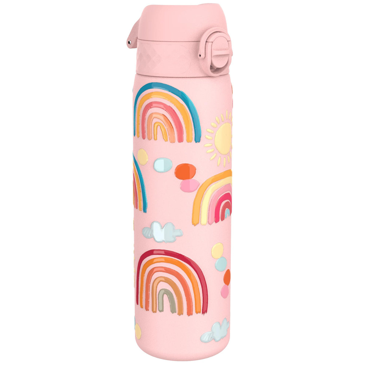 Botella de Agua Térmica de Acero Estrecha antifugas, Aislada, con Diseño de Arcoíris, 500ml (17oz)