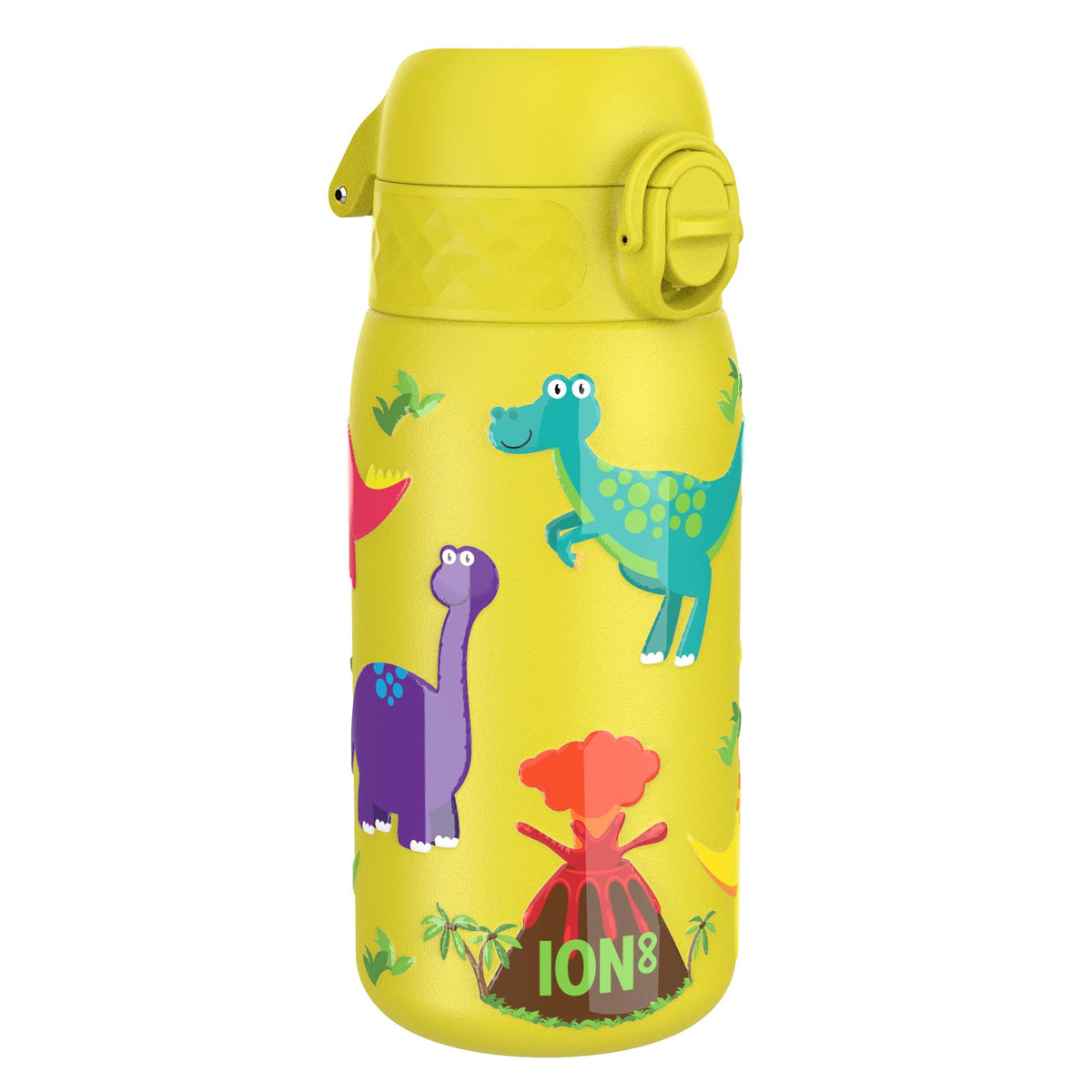 Botella de agua de acero inoxidable para niños, antifugas, diseño de dinosaurios, 400 ml (13 oz)