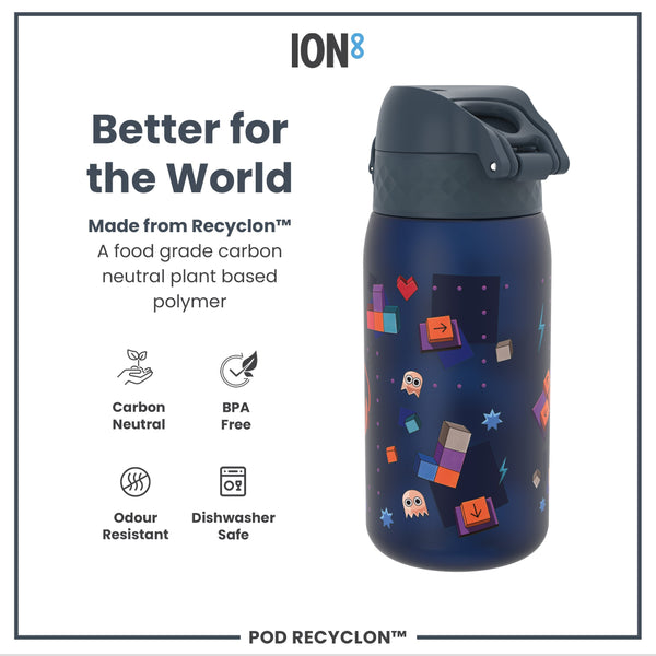 Botella de agua antifugas para niños, Recyclon, Gamer, 350ml (12oz)