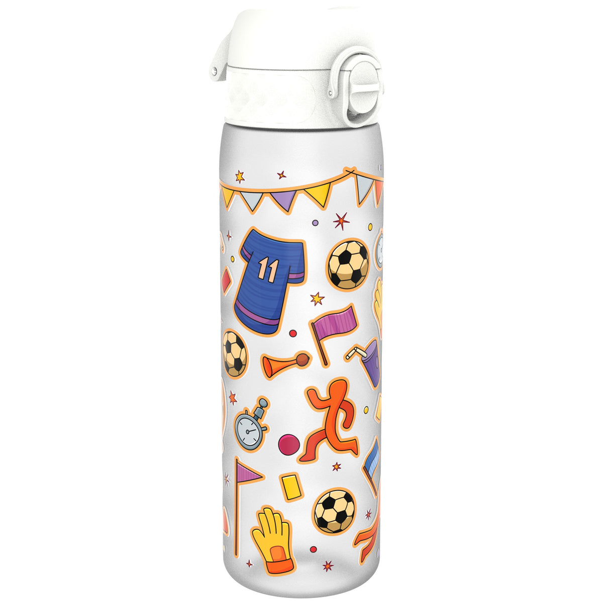 Botella de agua estrecha antifugas, Recyclon, Fútbol, 500ml (18oz)
