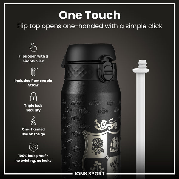 Lions X ION8 Insulated Steel Water Bottle, British & Irish Lions, Rugbys Greatest Journey, 750ml (24oz)