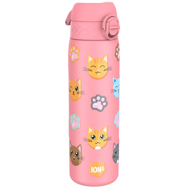 Leak Proof Slim Thermal Steel Water Bottle, Insulated, Cats, 500ml (17oz)