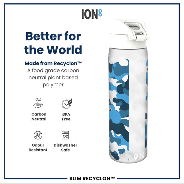 Botella de agua estrecha antifugas, Recyclon, Camuflaje, 500ml (18oz)