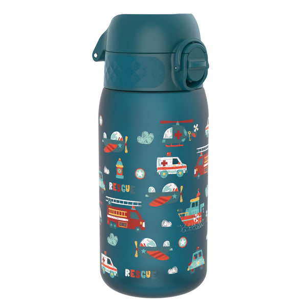 Botella de Agua Antifugas para Niños, Recyclon, Vehículos de Rescate, 350ml (12oz)