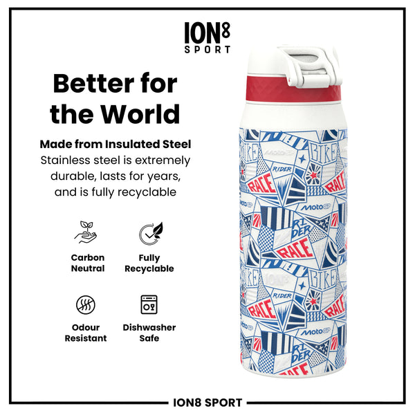 MotoGP x ION8 Insulated Steel Water Bottle, MotoGP Street, 750ml (24oz)