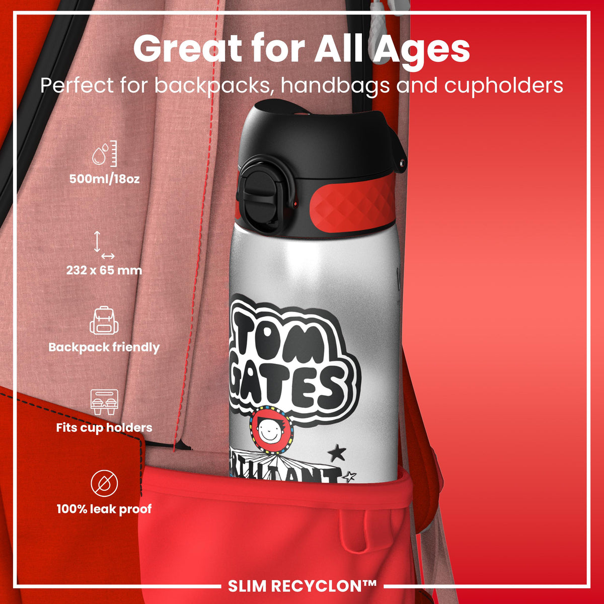 Tom Gates x ION8 Water Bottle, Recyclon, Rockstar, 500ml (18oz) — additional product photo