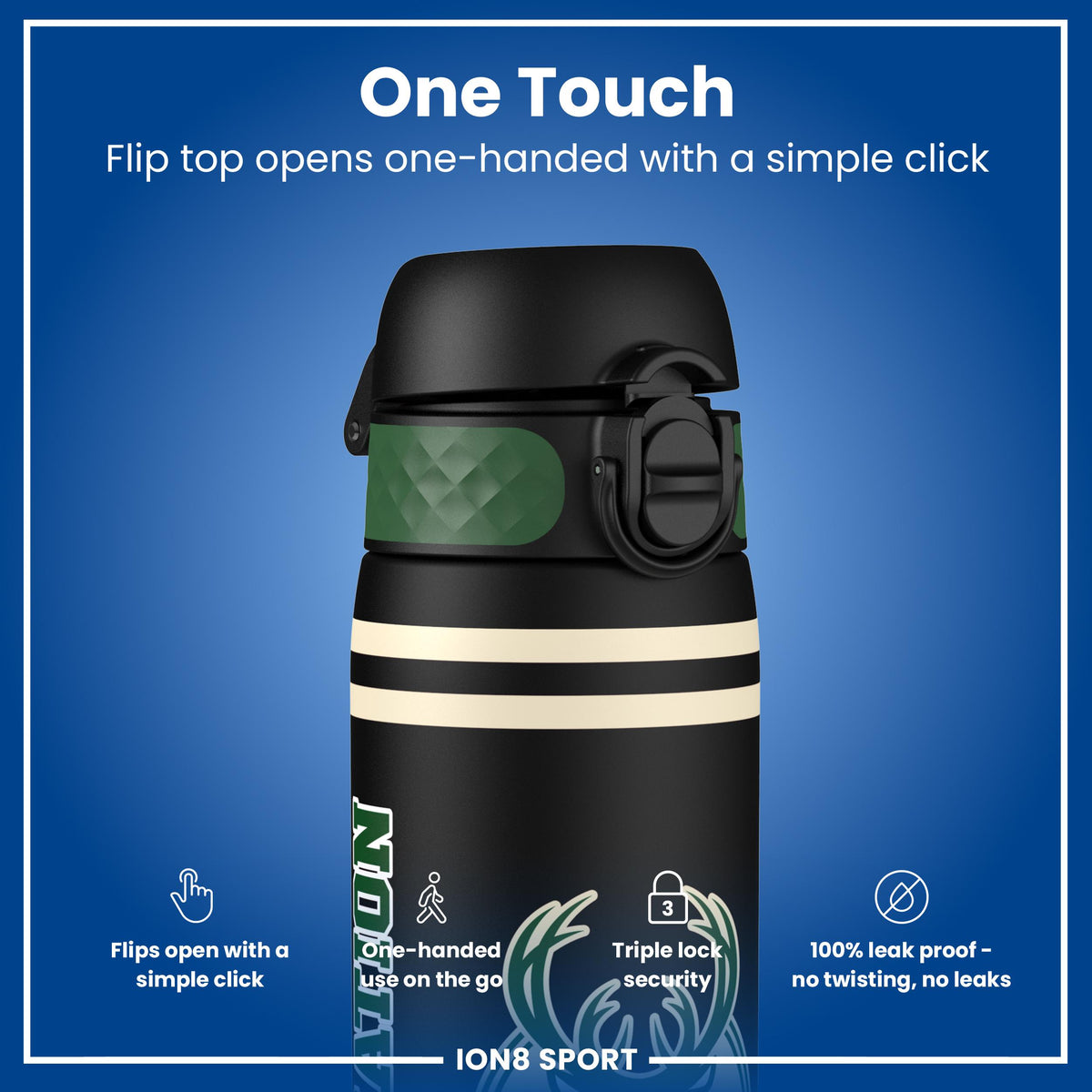 NBA x ION8, Recyclon, Milwaukee Bucks, 500ml (18oz) — additional product photo