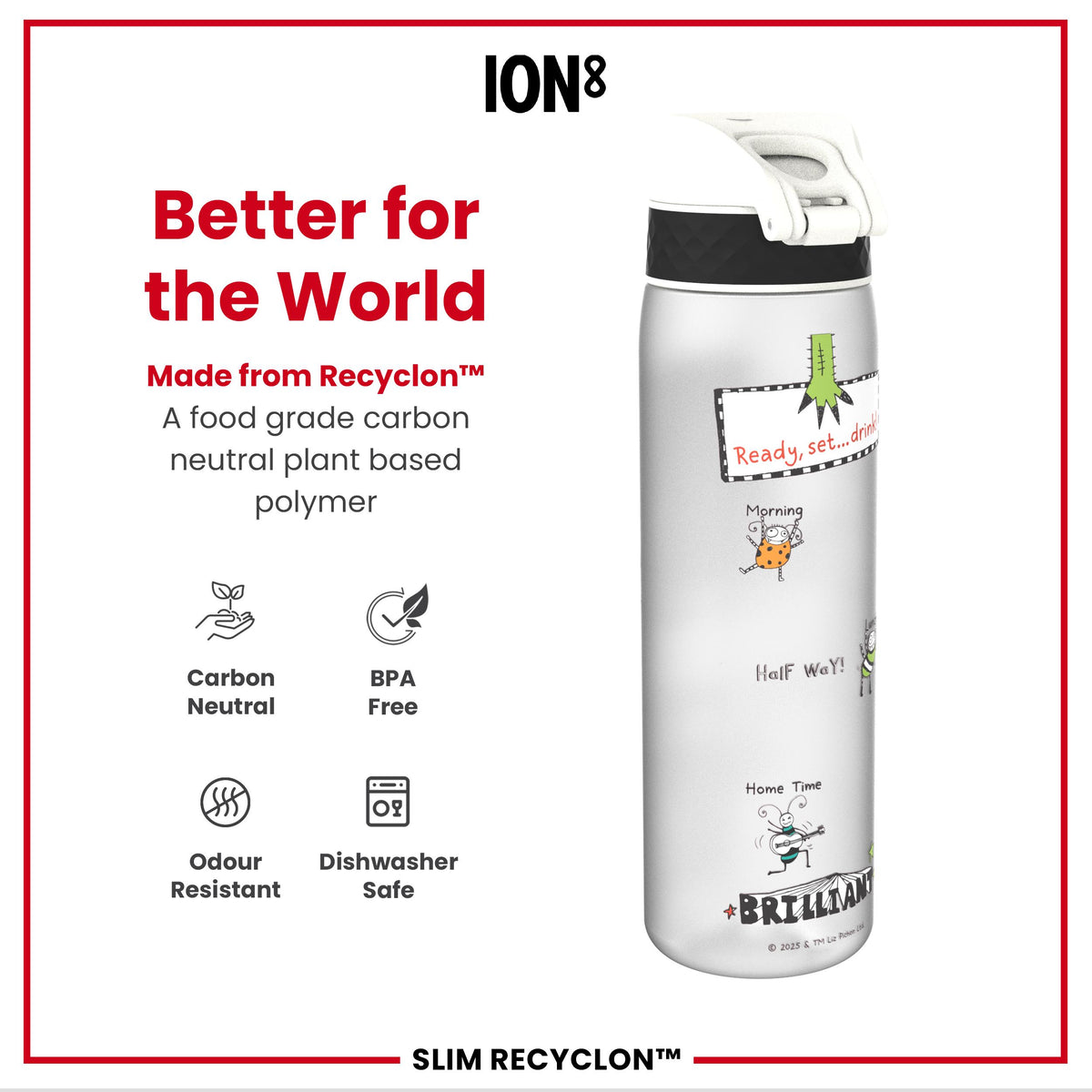 Tom Gates x ION8 Leakproof, Recyclon, Motivator, 500ml (18oz) — additional product photo