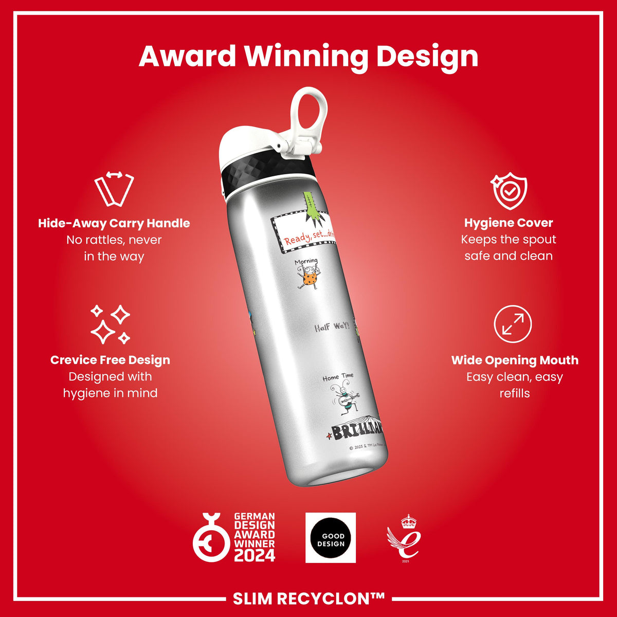 Tom Gates x ION8 Leakproof, Recyclon, Motivator, 500ml (18oz) — additional product photo