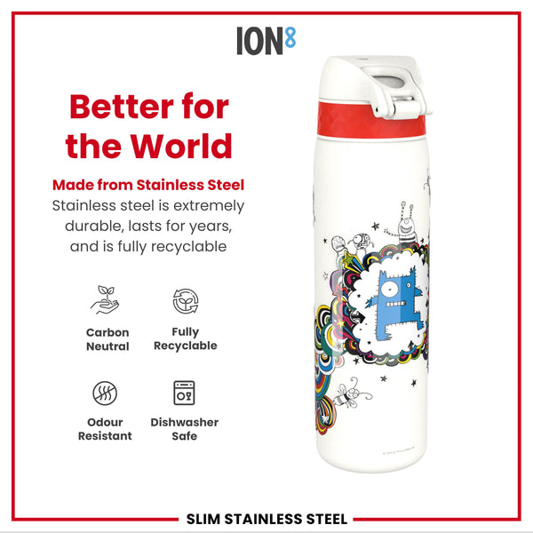 Tom Gates x ION8 Botella de agua, Stainless Steel, Classic Monsters, 600ml (20oz) — foto adicional del producto