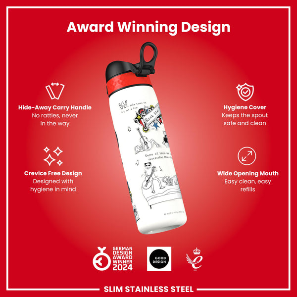 Tom Gates x ION8 Water Bottle, Stainless Steel, Rockstar, 600ml (20oz) — additional product photo